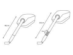 ДЗЕРКАЛА SW-MOTECH SPORT M10X1.25 ПРАВ/ЛЕВ РЕГУЛЮВАНІ ДОВГІ